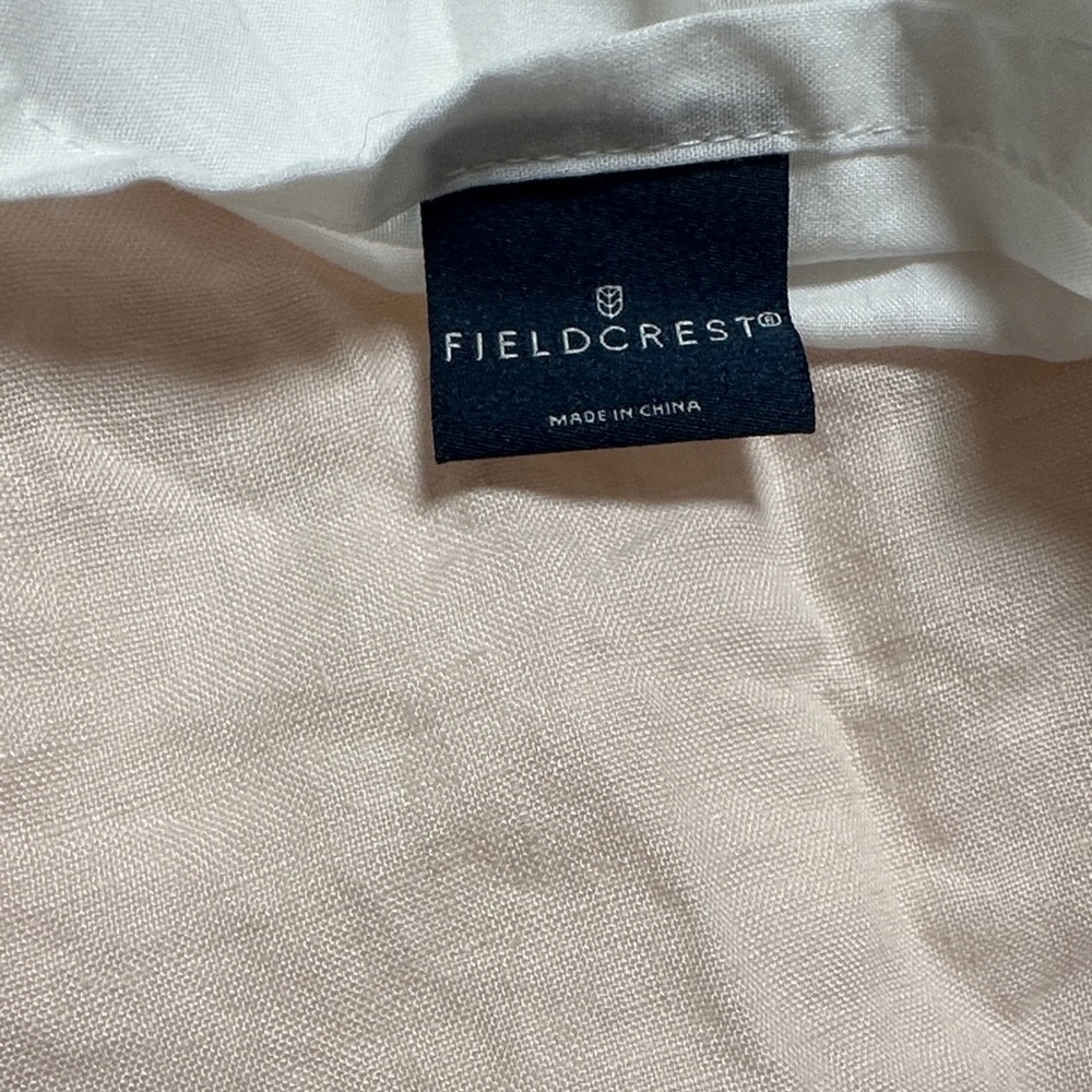 Fieldcrest king linen bedskirt blush pink